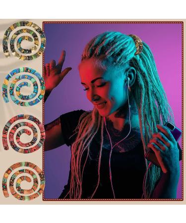 Spiral Lock Hair Tie Dreadlock Accessories - Colorful, Bendable Iron Wire Bands for Thick Curly Hair - 4 Pcs with Bags - Buy Online on GoSupps.com