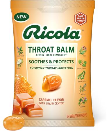 Chloraseptic Max Strength Wild Berries Sore Throat Spray 4 fl oz & Ricola Caramel Throat Drops with Liquid Center 34 Count - Buy Online on GoSupps.com
