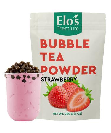 Bubble Tea Powder Kit (200g / 7oz) Strawberry Flavour| Instant Boba Mix Ready in 2 Minutes| Authentic Taiwanese Taste Packed In Canada NON-GMO| Make Smoothies Ice Coffee and More| By Elo s Premium