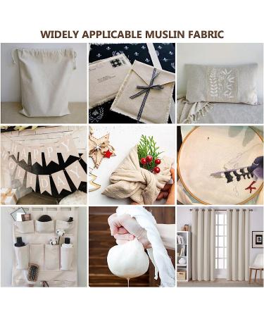HOTGODEN 100% Cotton Muslin Fabric | 63x 2 Yards Unbleached Material for Sewing & Apparel - Buy Online on GoSupps.com