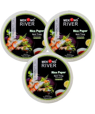 Lyan Mekong River Banh Trang Vietnamese Rice Paper Round 22cm - 300g - Pack of 3 | Gluten-Free | Vegan | Halal | 100% Natural Rice Paper 300g (Pack of 3) - Buy Online on GoSupps.com