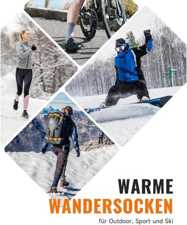 Alaplus Merino Wool Socks - Warm Hiking Socks for Men & Women | Thermo Socks - 3 Pairs (43-46 A18 Black) - Buy Online on GoSupps.com