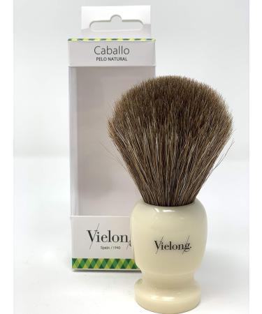 Vielong Comte Brown Horse Shaving Brush - 24mm Synthetic Resin Ivory Handle | International Shipping Available - Buy Online on GoSupps.com