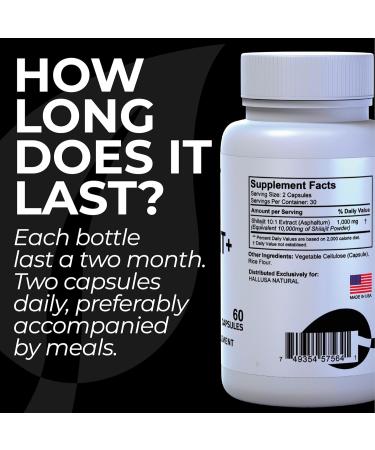 Hallusa HallShilajit - Himalayan Shilajit 1000mg Shilajit for Men & Women Extract Fulvic Acid Energy Support - 60 Capsules - Buy Online on GoSupps.com