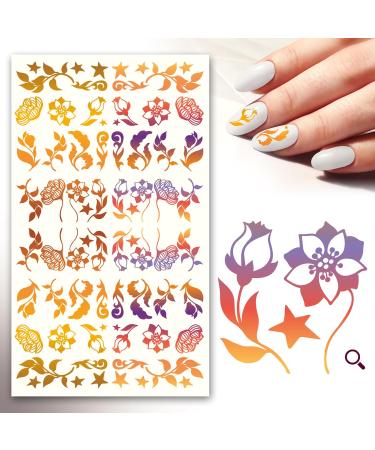 Nail Stickers Decals (5 Sheets) Damask Flourishes Vintage FLONZNAIL Nail D cor