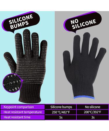 Teenitor Heat Resistant Gloves for Hair Styling - Silicone Bump Mitts for Curling & Flat Irons - Universal Fit, Black - Buy Online on GoSupps.com