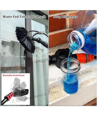 3.6-10.8 M Washing Kit: Water-fed Brush Soap Dispenser Window Cleaning Pole Water Fed Telescopic Brush Window Cleaner Equipment Car Cleaning Brush (6M) - Buy Online on GoSupps.com