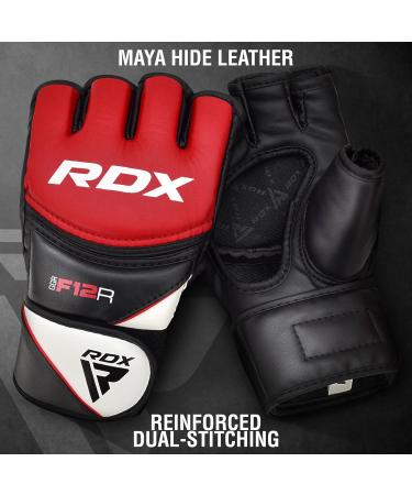 RDX Professional MMA Gloves - Maya Hide Leather Training & Sparring Gear for Kickboxing Muay Thai & Grappling - Men's Red Punching Gloves - Buy Online on GoSupps.com