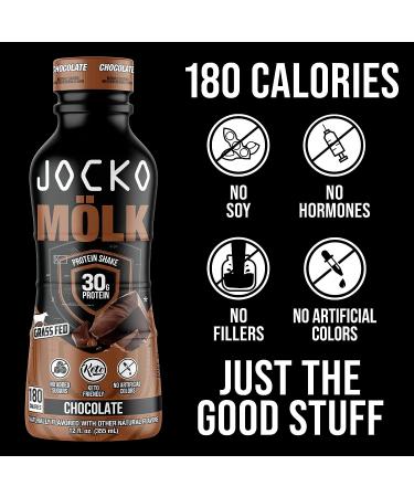 Jocko M lk Chocolate Protein Shake - 30g Grass Fed Protein, KETO Friendly, No Added Sugar - 12pk - Buy Online on GoSupps.com