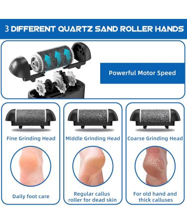Buy Electric Foot Callus Remover - 16 in 1 Rechargeable Pedicure Kit Waterproof Scrubber & Dead Skin Removal Tool with 3 Rollers & 2 Speeds - Black - Buy Online on GoSupps.com