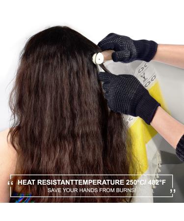 Sopito Heat-Resistant Gloves for Hair Styling - 2-Pack Silicone Grip Gloves for Curling & Flat Irons - Black - Buy Online on GoSupps.com