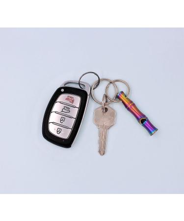 Real Sic Steel Emergency Whistle Keychain - Loud Portable Safety Whistle for Survival & Pet Training - Bamboo Rainbow & Silver - Buy Online on GoSupps.com