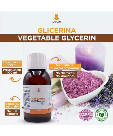 100 ml - Oral and cosmetic glycerine Purity +98% (Vegetal glycerine). Edible glycerine cosmetic skin hair. Natural glycerine. - Buy Online on GoSupps.com