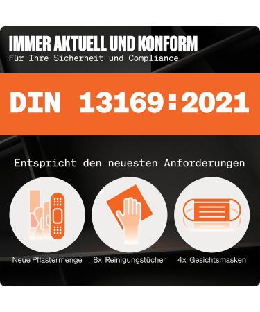First Aid Refill Set DIN 13169: 2021 - Complete Association Box with Instructions & Practical Pockets for Companies - Buy Online on GoSupps.com