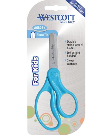 Westcott 15968 Kids' Scissors - Neon Blue 5-Inch Blunt Tip for Ages 4-8 - Buy Online on GoSupps.com