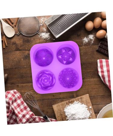 Zerodeko 6 Pcs Handmade Soap Mold Baking Muffin Mold Donut Candy Silicone Muffin Mold Baking Accessory Silicone Tools Silicone Molds Silicone DIY Mold Chocolate Silica Gel Roses Purple 3X16.6X16.6CMx6pcs - Buy Online on GoSupps.com