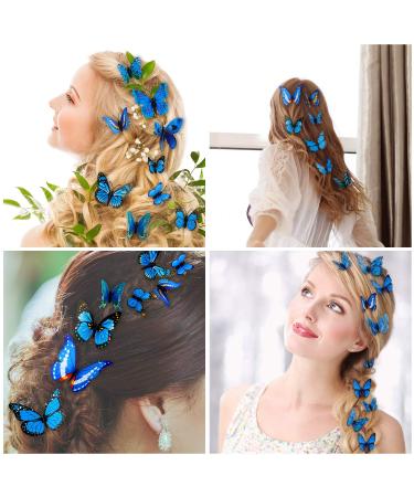 24 Pieces Small Realistic Butterfly Hair Clips in Colorful Blue - Handmade 90s Barrettes for Women and Girls - Buy Online on GoSupps.com