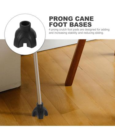 Lurrose Foot Pads Replacement Crutch Rubber Feet - 4pcs Walking Stick Accessories for Seniors | Durable & Non-Slip - Buy Online on GoSupps.com