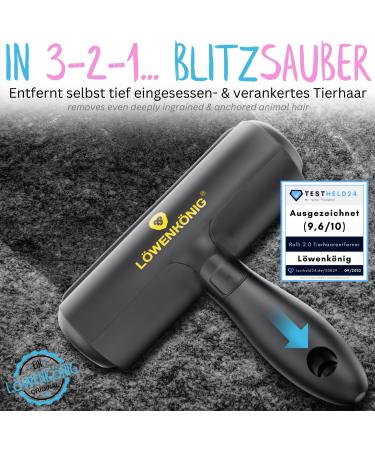 L wenk nig Rolli 2.0 - Ultimate Animal Hair Remover for Dogs & Cats | Self-Cleaning Lint Roller for Sofa Car & Clothing | Bestselling Black Accessory - Buy Online on GoSupps.com