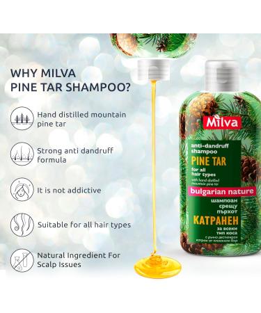 Milva Seborrheic Dermatitis Pine Tar Shampoo - Natural Psoriasis Scalp Treatment Shampoo - Irritated Anti Itching Anti-Dandruff Shampoo - 200ml Anti-Dandruff Shampoo - Buy Online on GoSupps.com