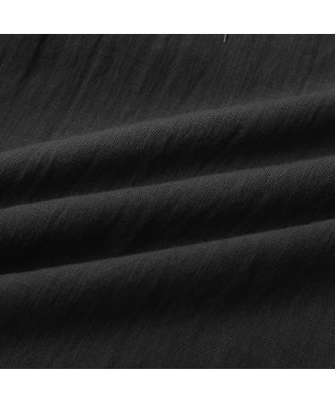 Men's Light Loose 3/4 Denim Shorts - Casual Beach & Yoga Pants | Elastic Waist Wide Leg Cotton - A2 Black - Buy Online on GoSupps.com