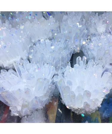 Natural Quartz Crystal Natural White Angel Crystal Cluster Electroplating Titanium Coating Quartz Cluster Stone Home Office Decor ningxiao 500-600g - Buy Online on GoSupps.com