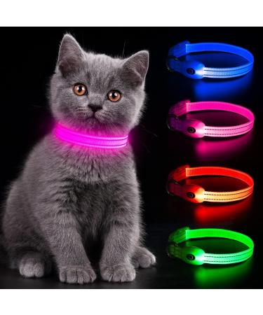 Buy YFBRITE LED Cat & Dog Neck Band - Adjustable Reflective Safety Collar in Pink XS - Comfortable Glowing Puppy Straps - Buy Online on GoSupps.com