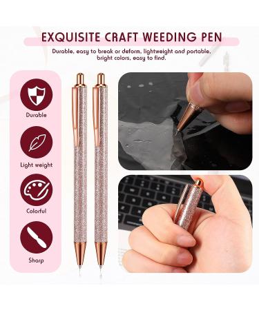 3-Piece Air Release Weeding Pen Set | Fine Point, Glitter Metal, Retractable Craft Vinyl Tools - Rose Gold Smooth Style - Buy Online on GoSupps.com