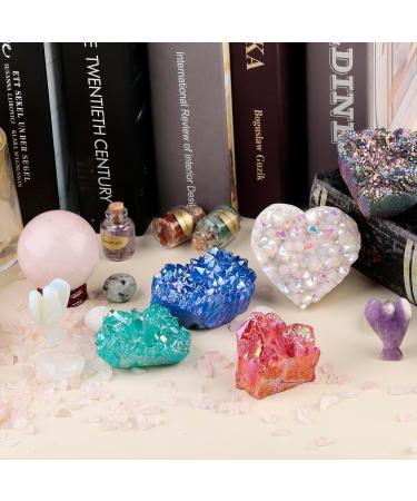 Buy Nupuyai Titanium Coated Blue Bergkristall Druse - Irregular Quartz Geode Crystal Cluster for Reiki & Feng Shui Decoration | International Shipping Available - Buy Online on GoSupps.com