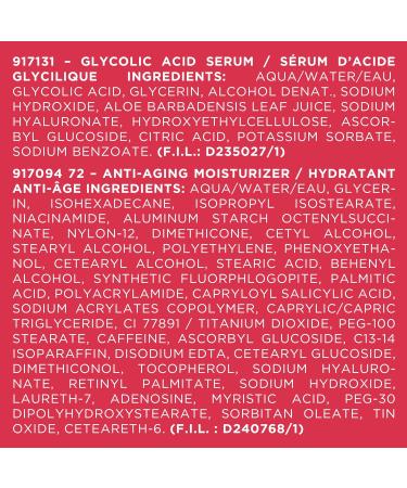 L'Oreal Paris Anti Aging Skincare Kit with Glycolic Acid Serum + Day Moisturizer for Face Even Skin Tone Revitalift Triple Power Lzr Fragrance Free Paraben Free Dermatologist Tested 2 piece kit - Buy Online on GoSupps.com