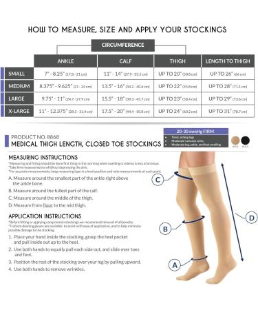 Buy Truform 20-30 mmHg Compression Thigh High Stockings - Black Large (2 Count) | Best Support & Comfort - Buy Online on GoSupps.com