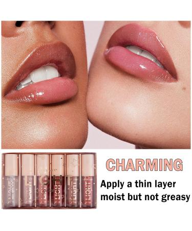 CAHIUYOA Light 6PCS Nude Pink Lip Gloss Set - Moisturizing and Plumping Liquid Lipstick Kit for Women and Girls - Set A - Buy Online on GoSupps.com