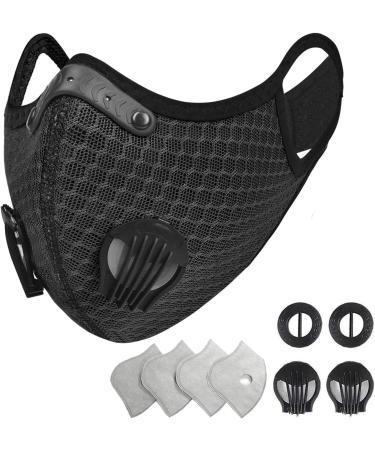 Habac Studio Mesh Sports Face Mask + 6pcs PM 2.5 Filters | Reusable & Washable | Dust Breathing Valves | UK Seller Navy - Buy Online on GoSupps.com
