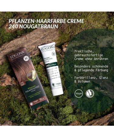 Logona Natural Cosmetics Plant Hair Color 240 Nougat Brown - 150ml | Henna-Based Brown Tone Cream for Dark Hair - Buy Online on GoSupps.com