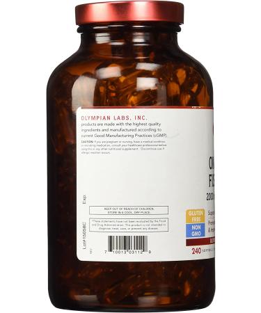 Olympian Labs Omega 3 Fish Oil 2000mg - 240 Count, 120 Servings for Heart & Joint Health - Buy Online on GoSupps.com
