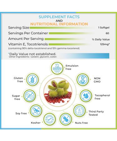 Annatto Tocotrienols Deltagold 125mg Softgels - Immune & Antioxidant Support - Buy Online on GoSupps.com