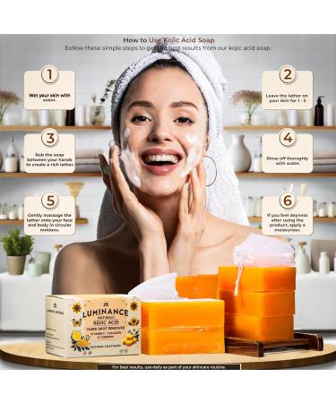 Turmeric & Kojic Acid Soap for Dark Spot Removal - Vitamin C Retinol Collagen & Hyaluronic Acid | Skin Rejuvenation (2 Pack - Buy Online on GoSupps.com
