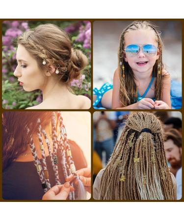 Dreadlock Jewelry Set - 139 Pieces Crystal Loc Adornment Hair Accessories with Wood Beads, Hair Cuffs, Rings, and Pendants for Women and Girls - Buy Online on GoSupps.com