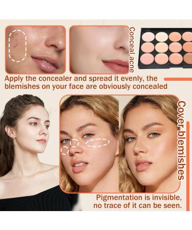 15 Colors Correcting Concealer Palette with Brush Colors Corrector Palettes Long Lasting Moisturizing Cream Contour Makeup Palette - Buy Online on GoSupps.com