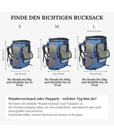 Premium Blue Dog Carrier Backpack for Hiking - Size S Adjustable System Up to 5kg - Ideal for Trekking with Your Pet - Buy Online on GoSupps.com