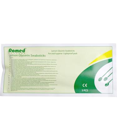 Romed Oral Care Swabs - Lemon Flavor Glycerin Swabsticks (75 Pieces) | International Shipping Available - Buy Online on GoSupps.com