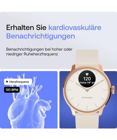 Withings Scanwatch Light - Hybrid Smartwatch with Heart Monitoring Activity & Sleep Tracking 30 Days Battery GPS - Ros gold White - Buy Internationally - Buy Online on GoSupps.com