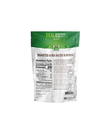 Now Foods Roasted Almonds with Sea Salt - 16 oz (454 g) | Healthy Snack - Buy Online on GoSupps.com