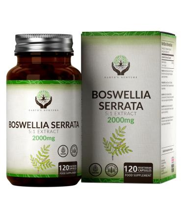 EN Boswellia Serrata Capsules | 120 Capsules - High Strength Boswellia Serrata | 2000mg (5:1 Extract) Boswellia per Serving | Non-GMO Gluten & Allergen Free | Manufactured in The UK 120 Count (Pack of 1)