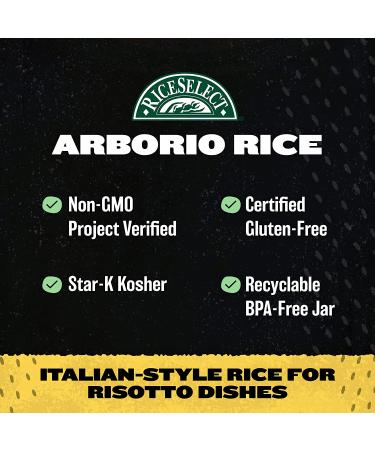 RiceSelect Arborio Rice: Premium Gluten-Free Non-GMO Rice for Italian Risotto - 32oz Jar - Buy Online on GoSupps.com