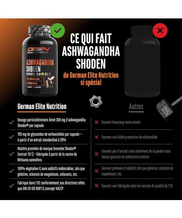 Ashwagandha Shoden - 35% de glycosides de withanolide - Extrait brevet de racine d'ashwagandha - Haute biodisponibilit hautement dos v g talien - 60 g lules - Buy Online on GoSupps.com