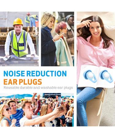 Buy Earplugs for Noise Reduction - 2 Pairs Silicone Ear Plugs for Sleeping Travel and Relaxation - Buy Online on GoSupps.com