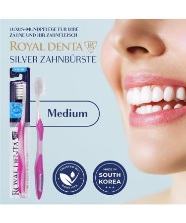 Royal Denta Nano Silver Toothbrush - Medium Pink for Superior Oral Care | International Shipping Available - Buy Online on GoSupps.com