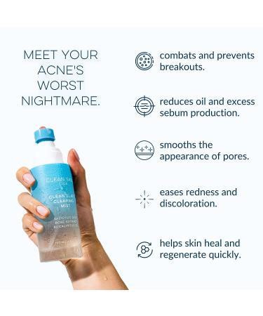 Clean Skin Club Acne Mist with Salicylic Acid Spot Treatment - Dramatic Results! Rose Extract Spray for Face, Body, and Back - Breakout Fighting, Dark Spots, Pimples - Dermatologist Approved - Buy Online on GoSupps.com