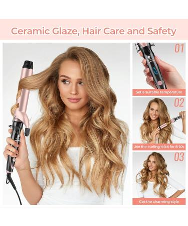 Curling Iron 1.5-inch Dual Voltage Instant Heat with Tourmaline Ceramic Coating for Smooth Curls - Rose Gold - Buy Online on GoSupps.com
